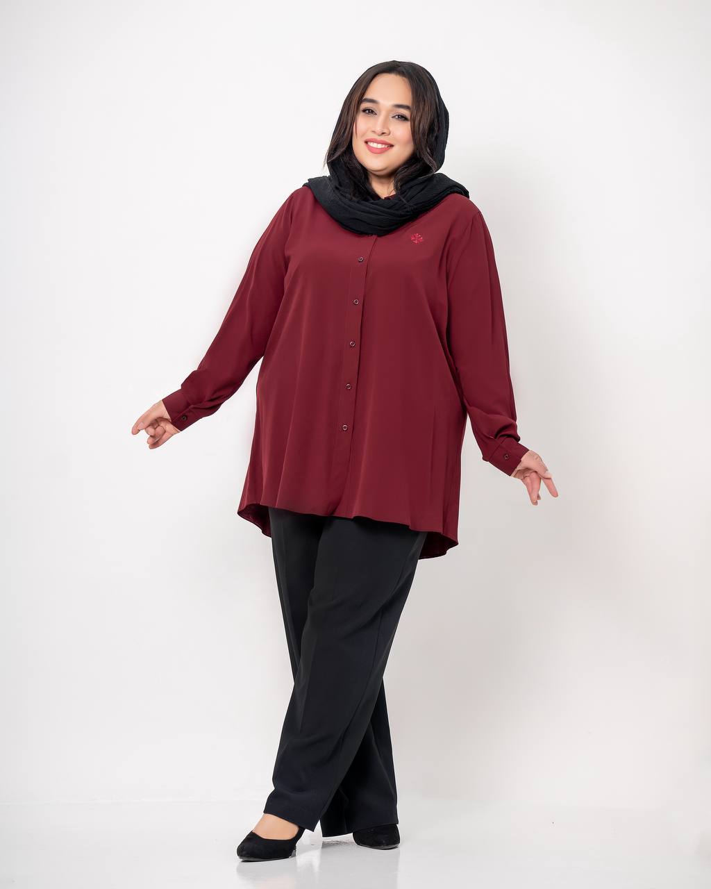 شومیزمانتویی سایزبزرگ مدل بیسیک کد 416