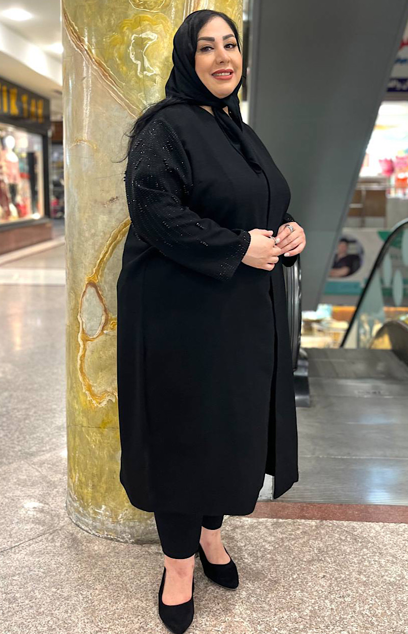 مانتومجلسی سایزبزرگ مدل سرشانه سنگ کد 419