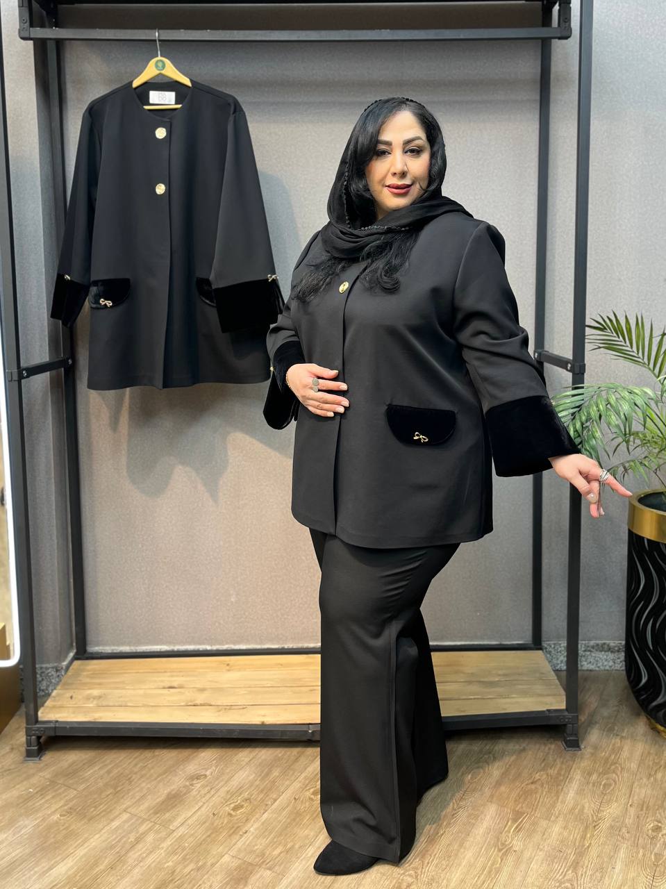 کت زنانه سایزبزرگ مدل پاپیون کد 417
