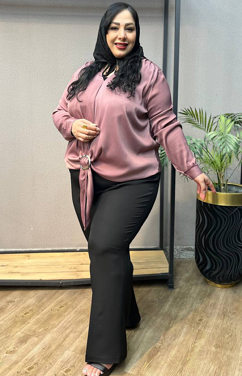 شومیز سایزبزرگ زنانه  مدل جلو سگک 411