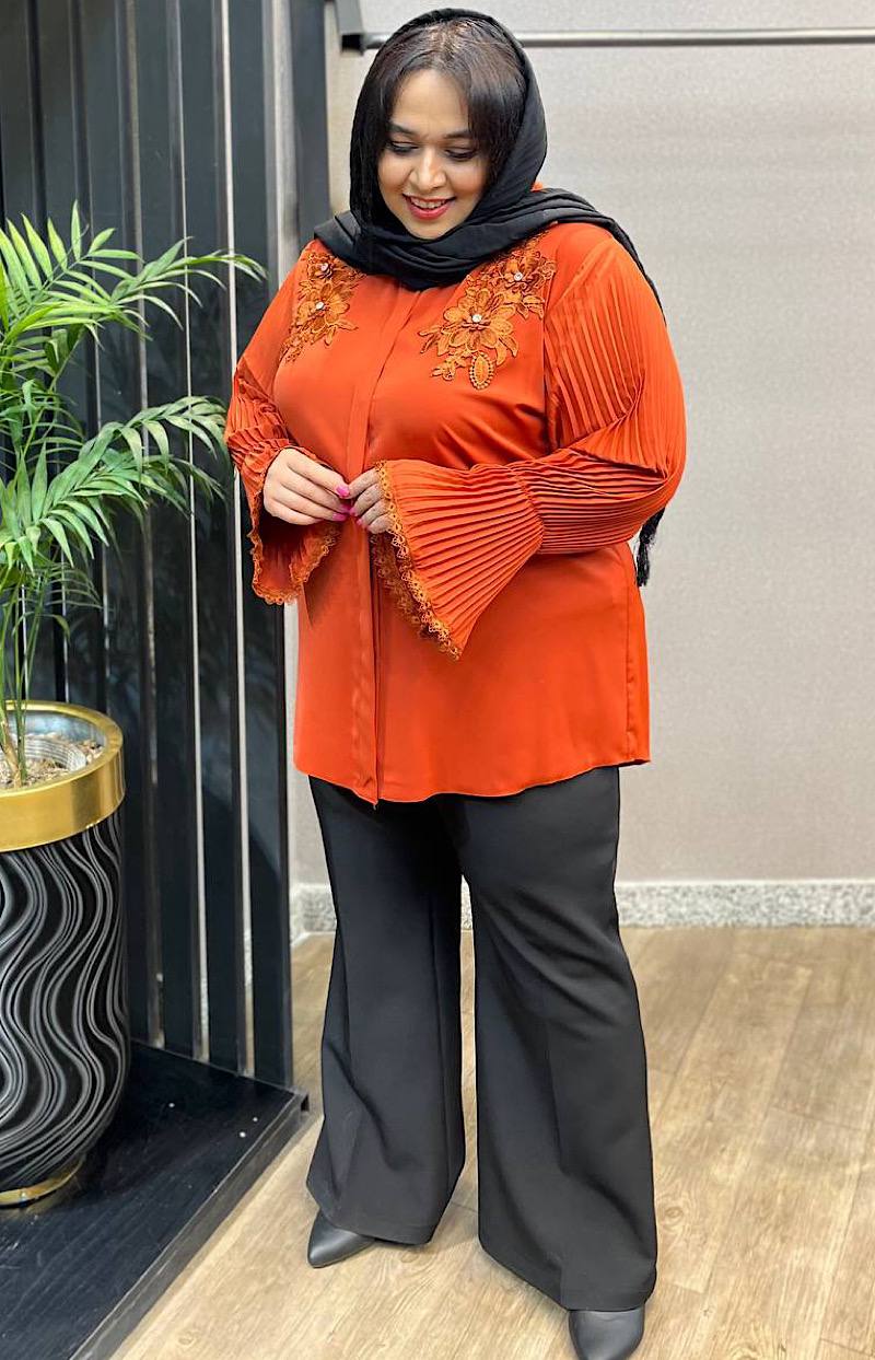 شومیز سایز بزرگ حریر.