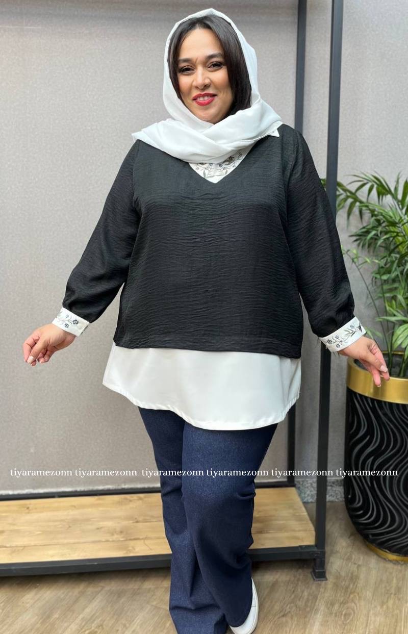 شومیز جلو  بسته سایز بزرگ زنانه