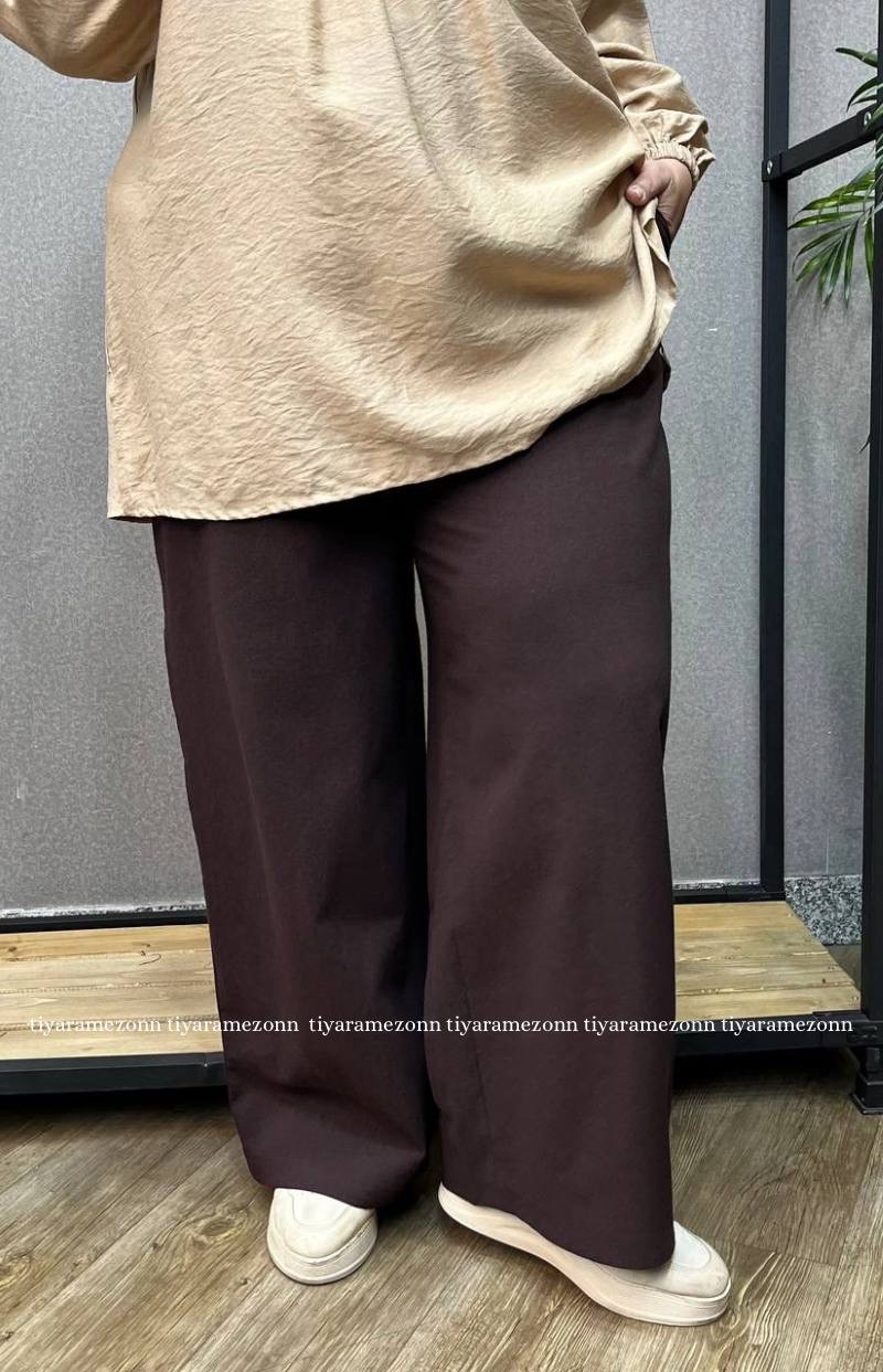 شلوار نیم بگ سایز بزرگ زنانه