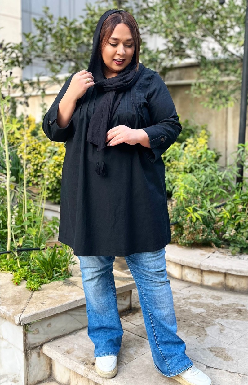 مانتو جین زنانه  پلیسه کد 004