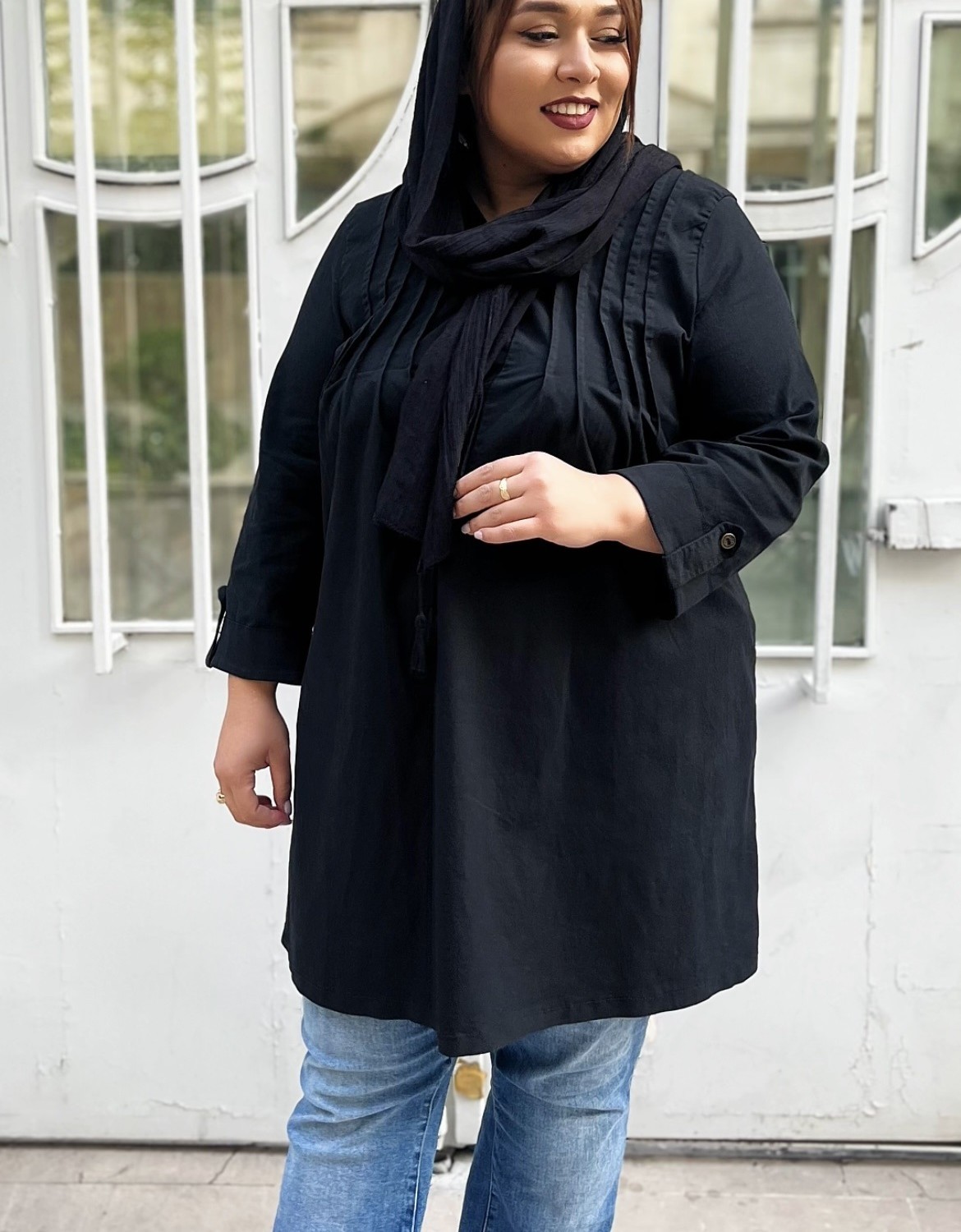 مانتو جین زنانه  پلیسه کد 004