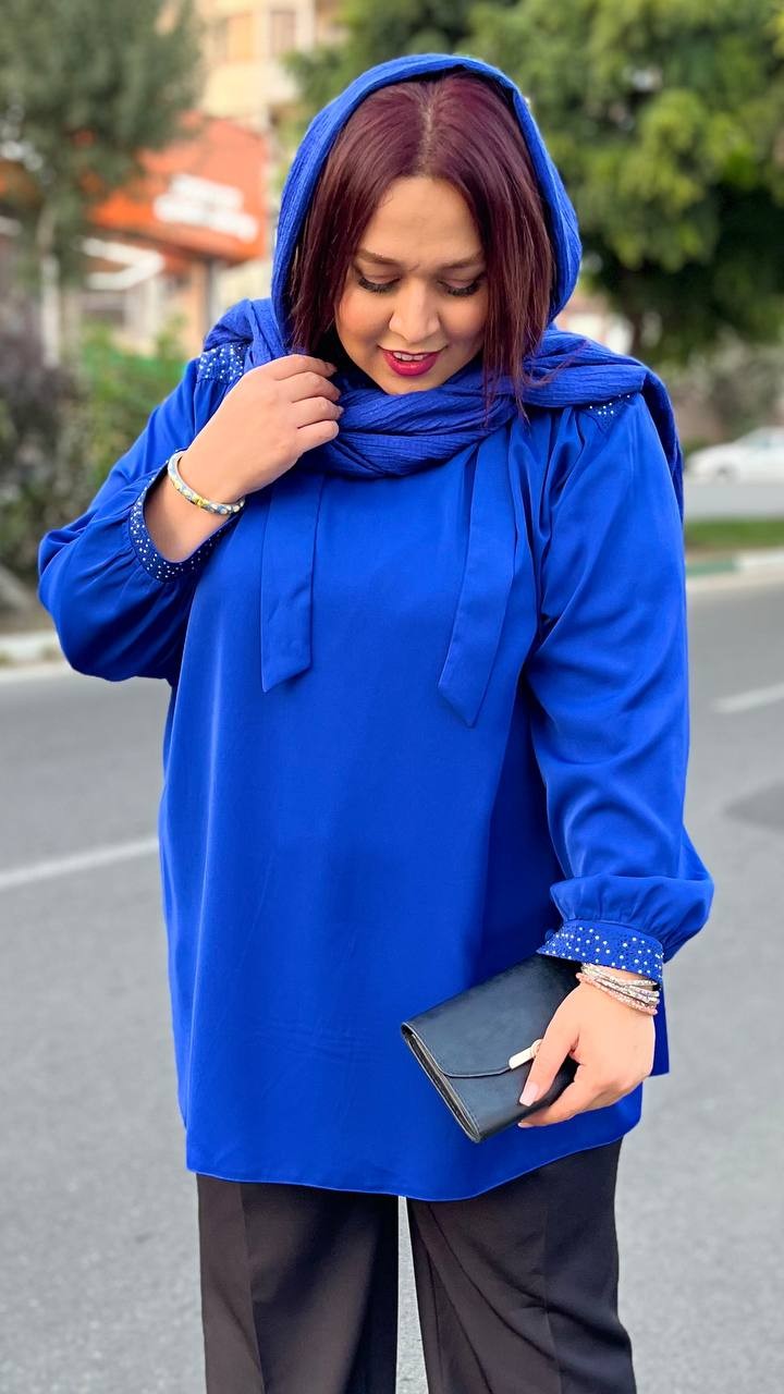 شومیز الیزه نگین کاری کرواتی کد 022