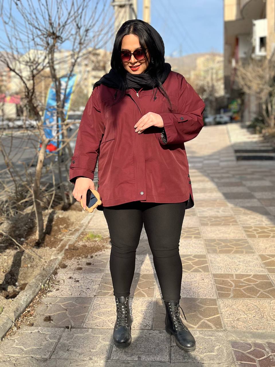 بارانی آستین پاگن دار زنانه کد 077