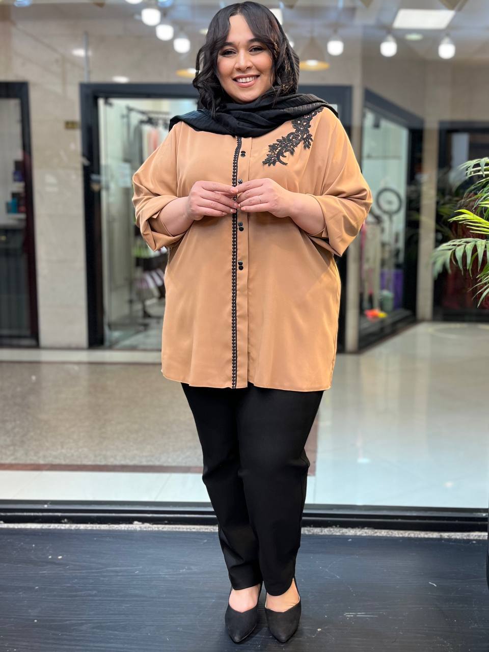 شلوار سایزبزرگ راسته گن دار کد 169
