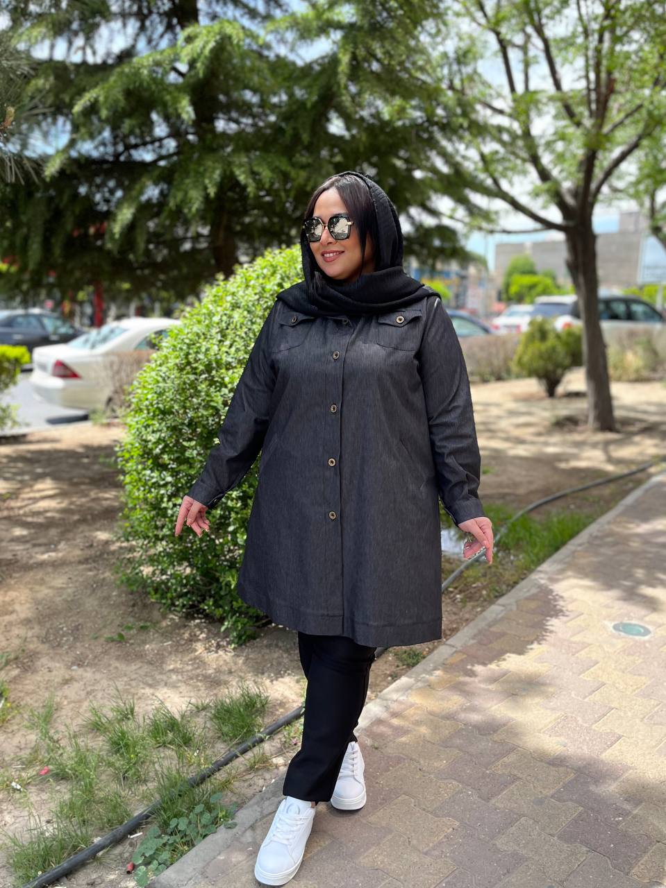 مانتو سایزبزرگ جین کاغذی کد 172