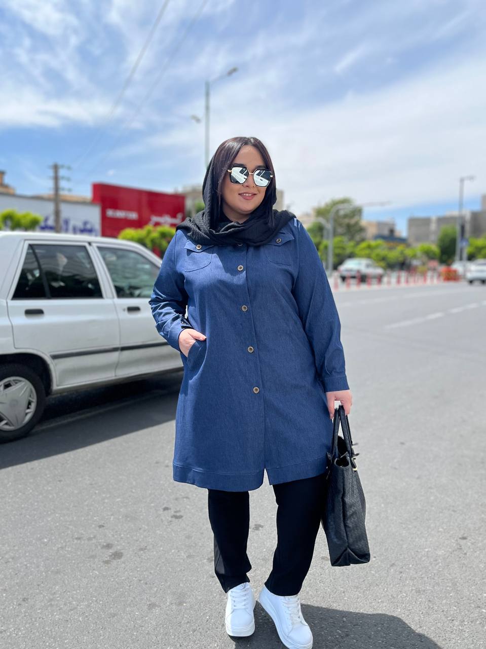 مانتو سایزبزرگ جین کاغذی کد 172