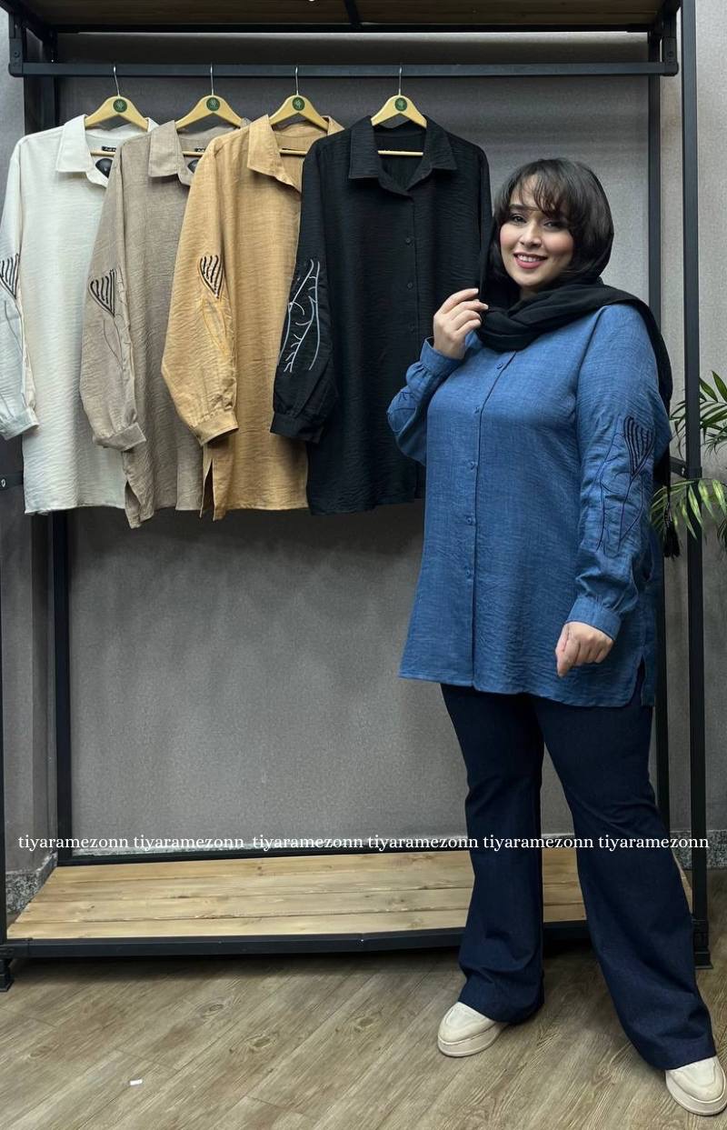 شومیز سایزبزرگ پولک الماسی کد 292