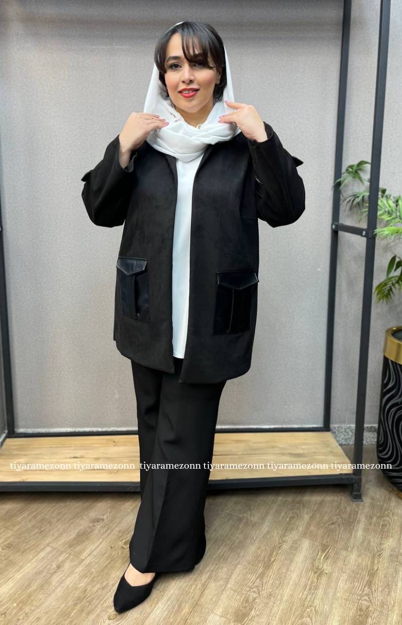 کت مخمل زنانه سایزبزرگ  گل افشان کد 300