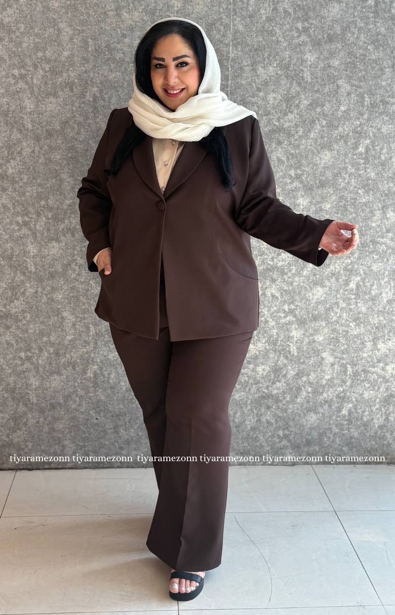 کت زنانه سایزبزرگ مدل یقه ارشال کد 422