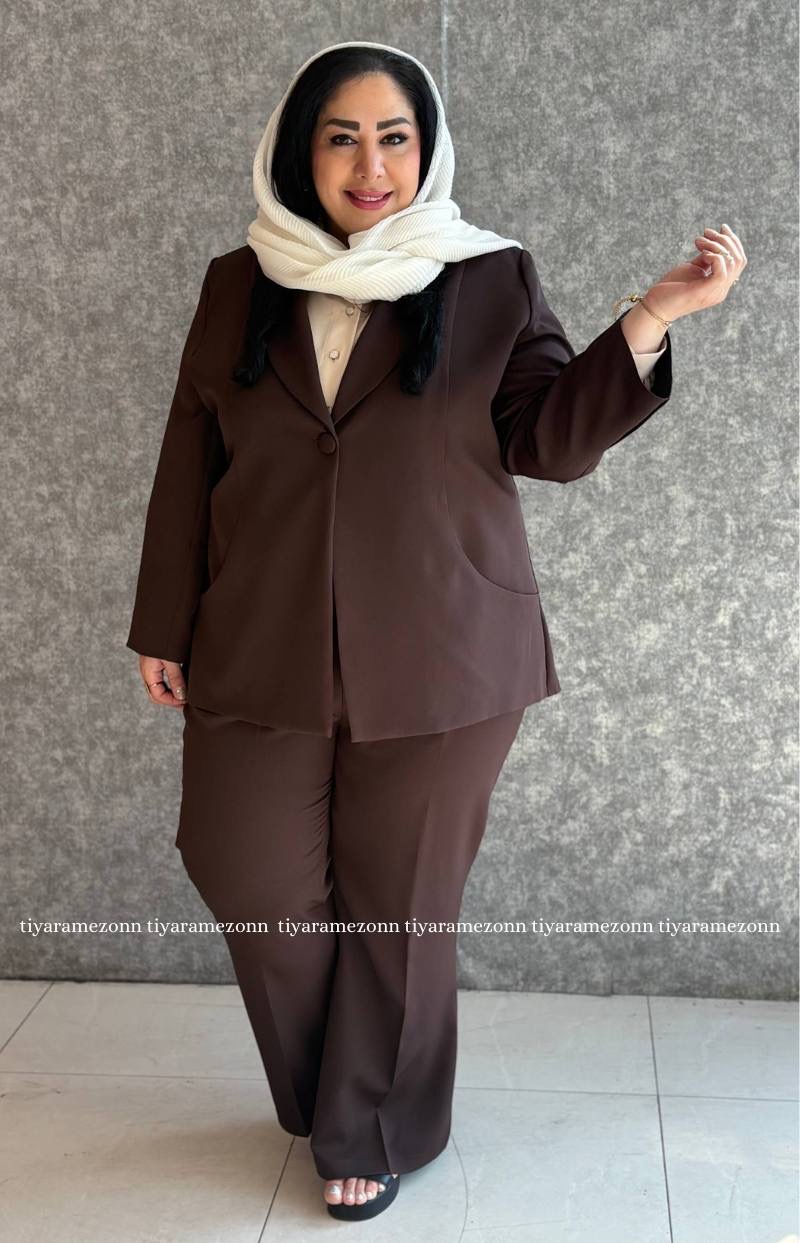 کت زنانه سایزبزرگ مدل یقه ارشال کد 422
