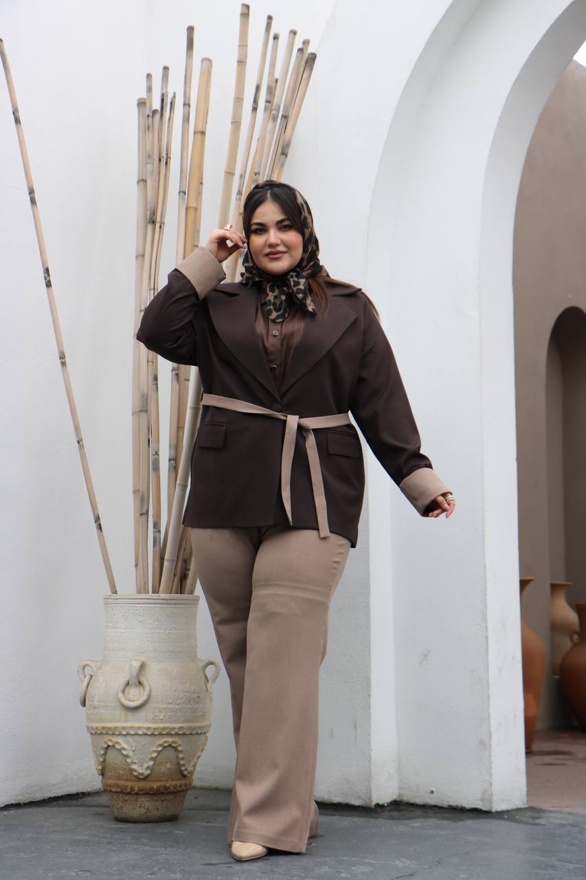 کت و شلوار زنانه سایزبزرگ مدل بزایاق کد 432