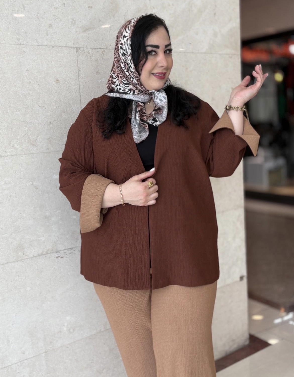 کت و شلوار زنانه سایزبزرگ مدل لیندا کد 442