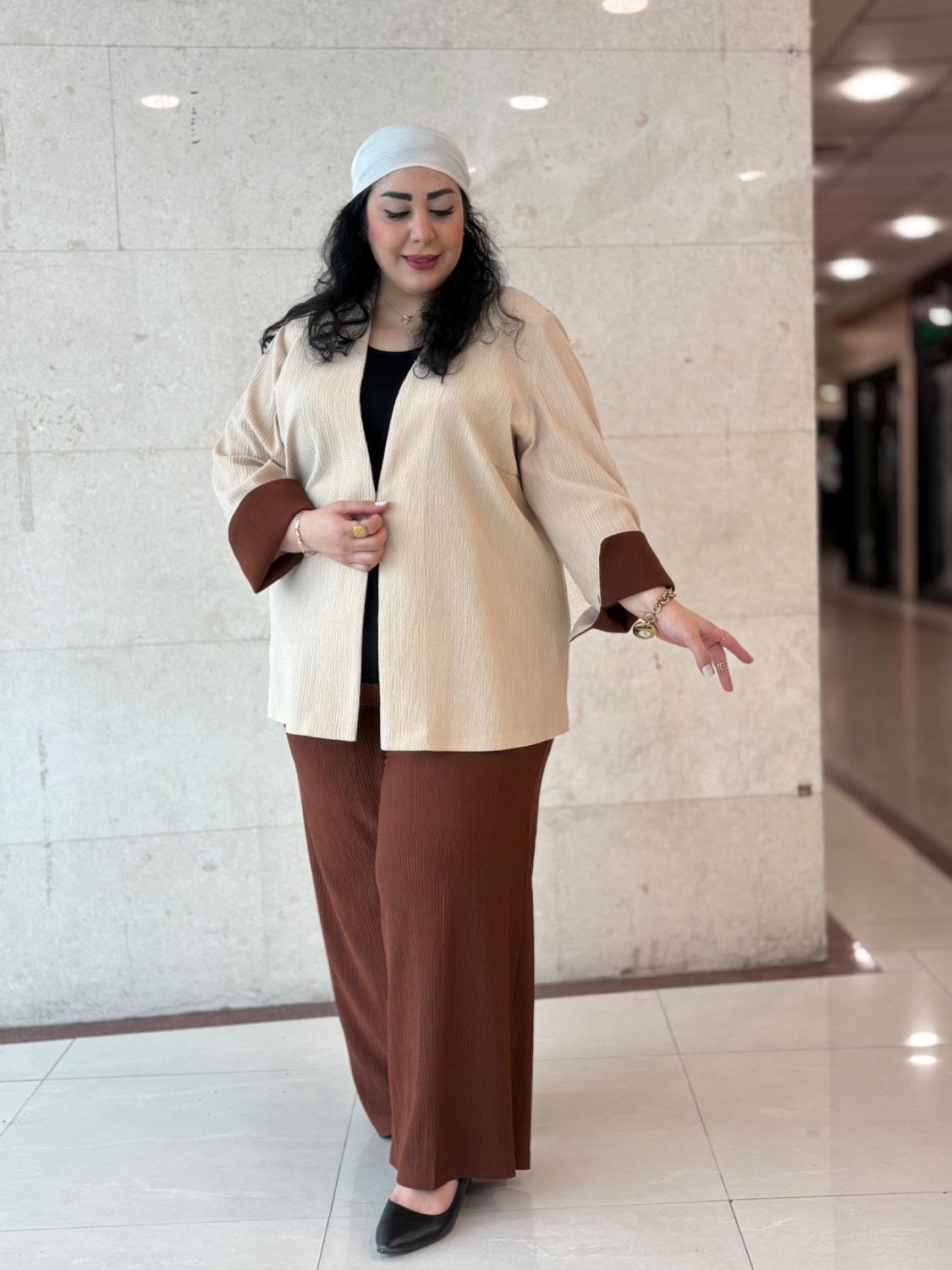 کت و شلوار زنانه سایزبزرگ مدل لیندا کد 442