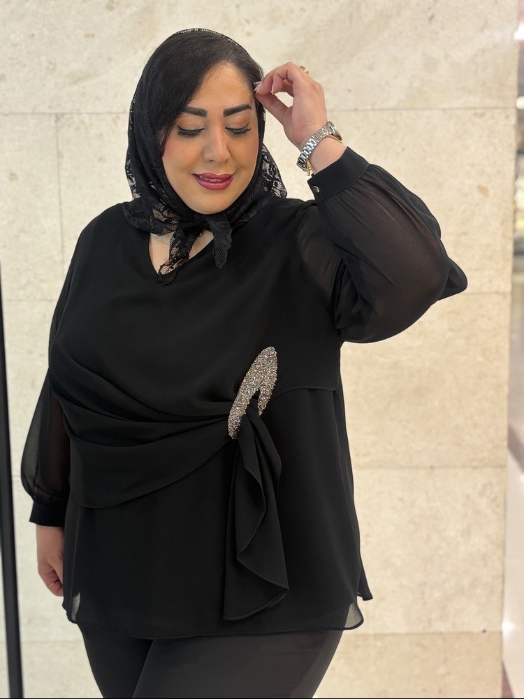 شومیز سایزبزرگ  مجلسی مدل اشک قو کد 467