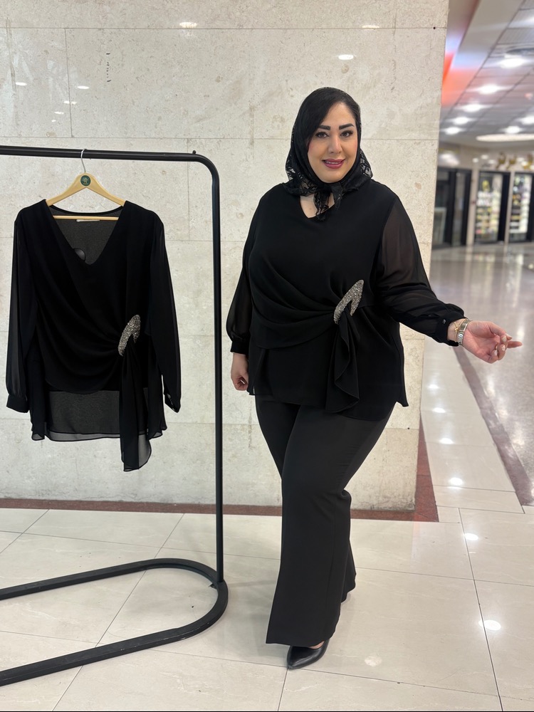 شومیز سایزبزرگ  مجلسی مدل اشک قو کد 467