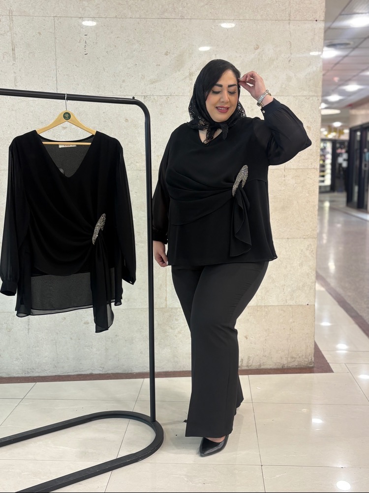 شومیز سایزبزرگ  مجلسی مدل اشک قو کد 467