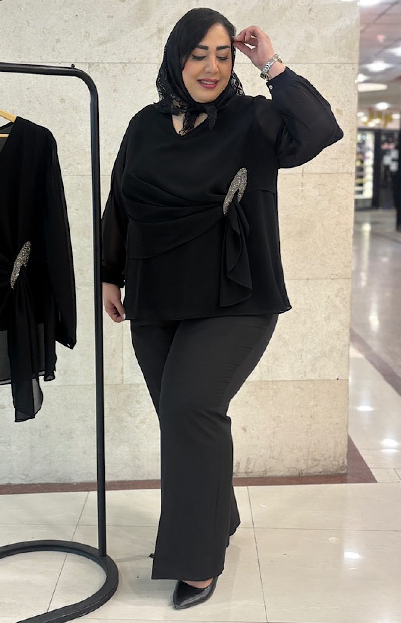شومیز سایزبزرگ  مجلسی مدل اشک قو کد 467