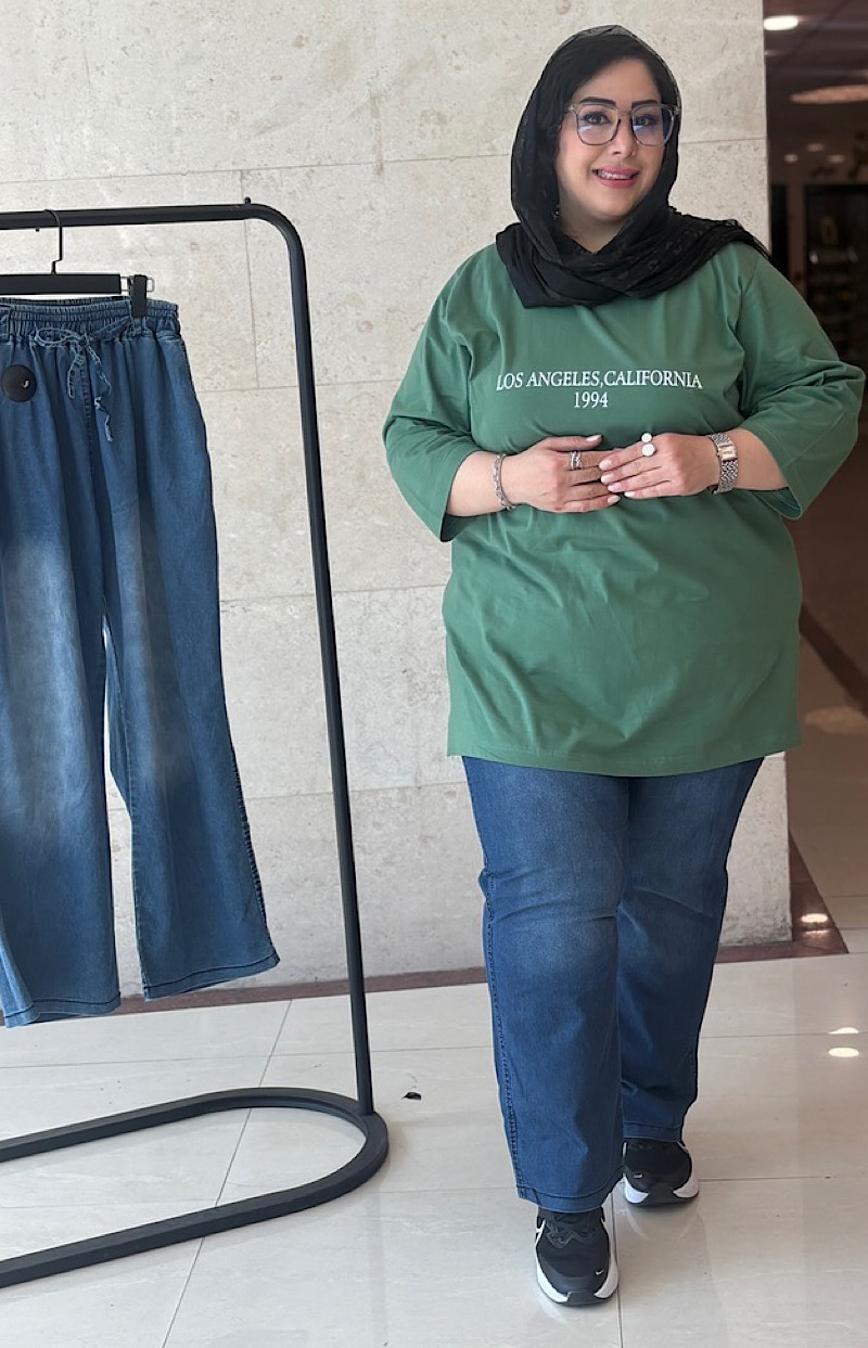 شلواربگ سایزبزرگ  جین کاغذی مدل بند دار کد 485