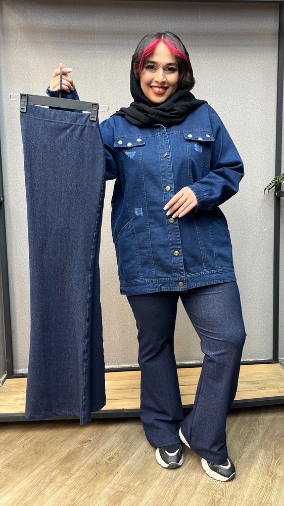 شلوار سایز بزرگ طرح جین مدل دمپا کد 497