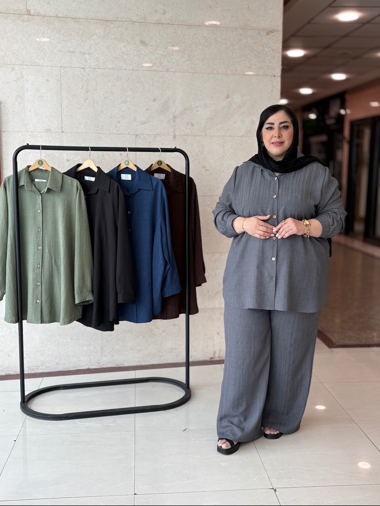 ست شومیز وشلوار سایزبزرگ تابستونی   سوفیا ژاکارد کد 505