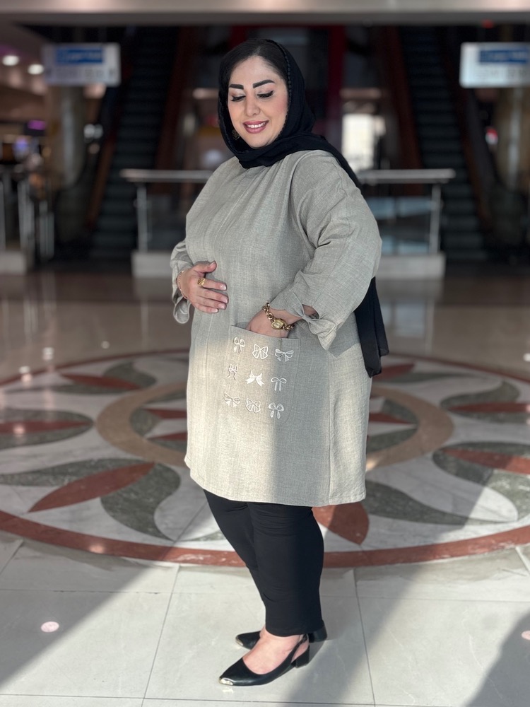 مانتو سایز بزرگ مدل پاپیونی کد 514