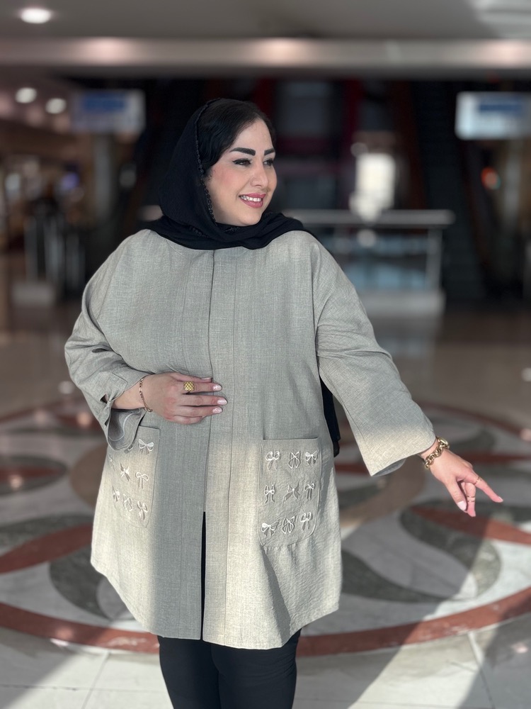 مانتو سایز بزرگ مدل پاپیونی کد 514