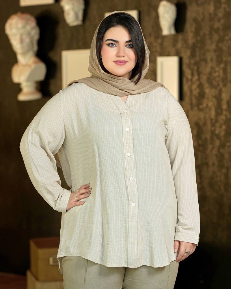 شومیز سایزبزرگ مدل یقه سه سانت کد 523