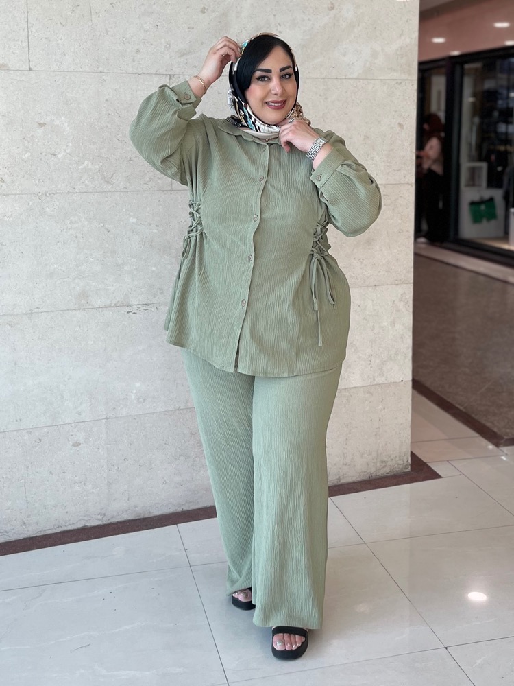 شومیز سایزبزرگ مدل کمر کرستی کد 529