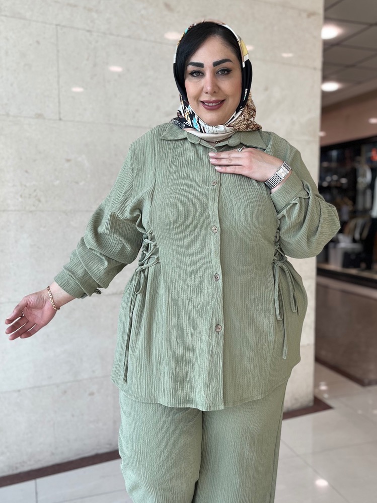 شومیز سایزبزرگ مدل کمر کرستی کد 529