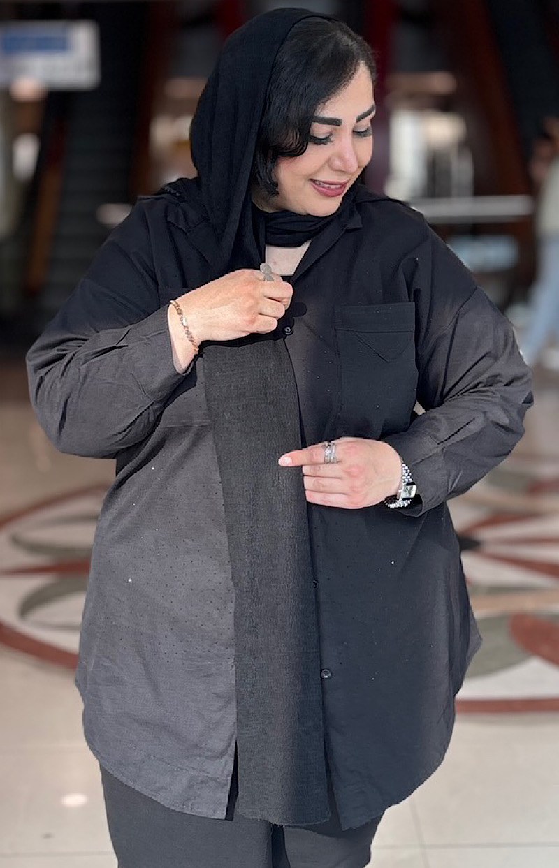 شومیز سایزبزرگ مدل نگینی کد 527