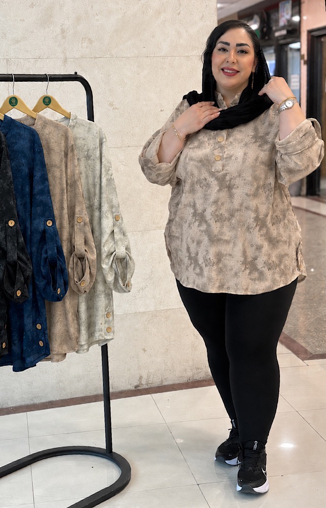 شومیز سایزبزرگ زنانه  مدل کهکشانی 458