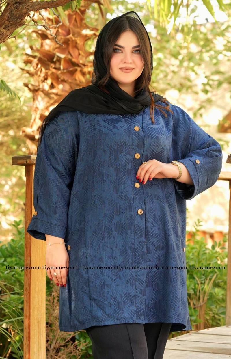 مانتو سایز بزرگ  مدل جیب پیلی کد 574