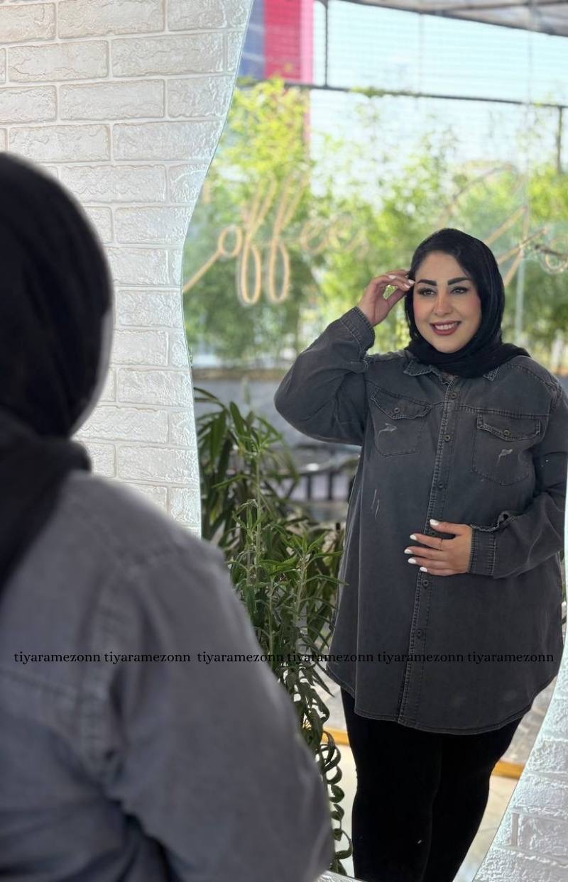 شومیز سایزبزرگ جین مدل دو جیب بالا پاکتی کد 576