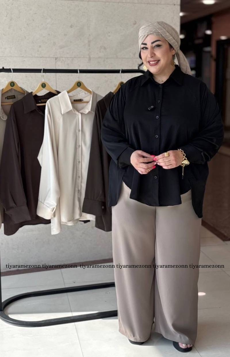 شومیز سایزبزرگ ژاکلین پشت پاپیونی کد 585