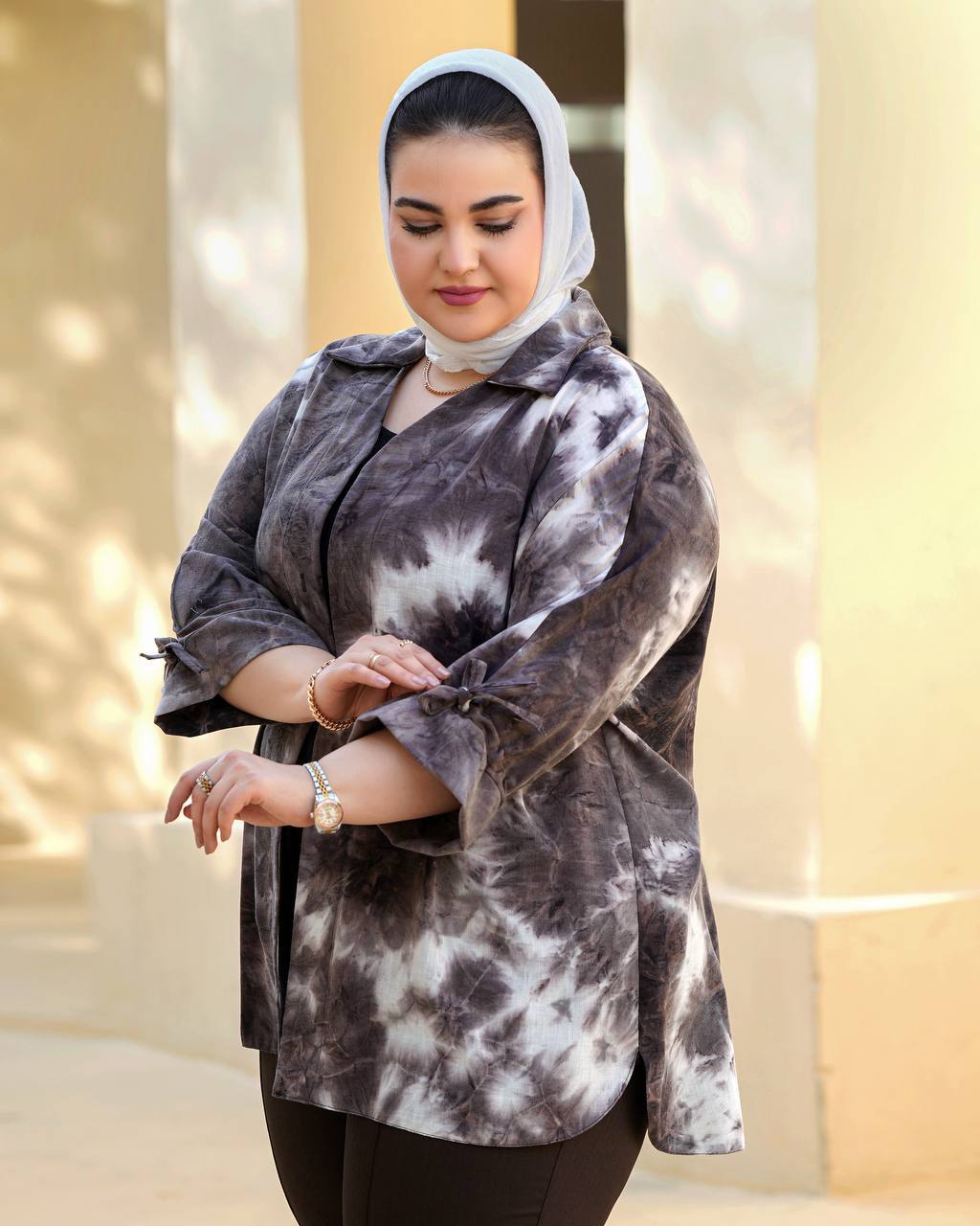شومیز  پری سایزبزرگ مدل پشت دانتل پانیذ کد 606