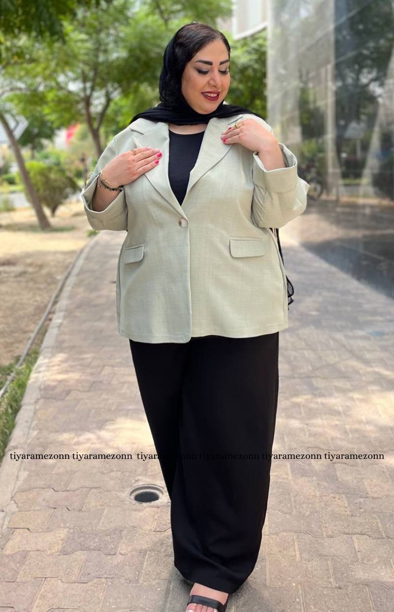 کت سایزبزرگ لینن  پری زارا کد 607
