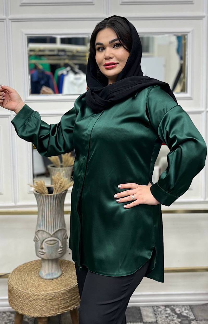 بهترین شومیز ساتن زنانه طرح دار.