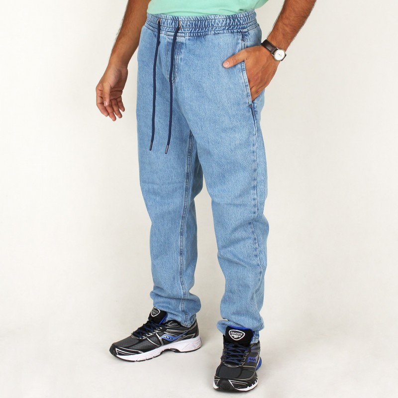 شلوار مردانه اسلش کمر کش  آبی DIESEL