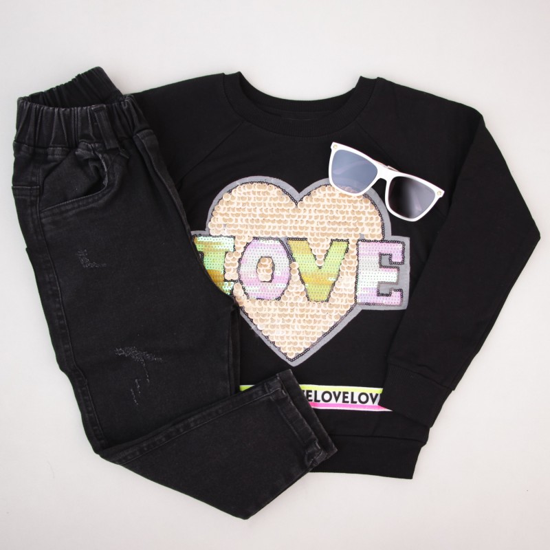 بلوز دورس دخترانه طرح LOVE