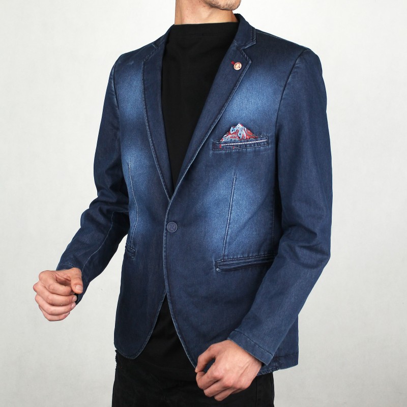 کت تک پاییزه مردانه جین آبی تیره