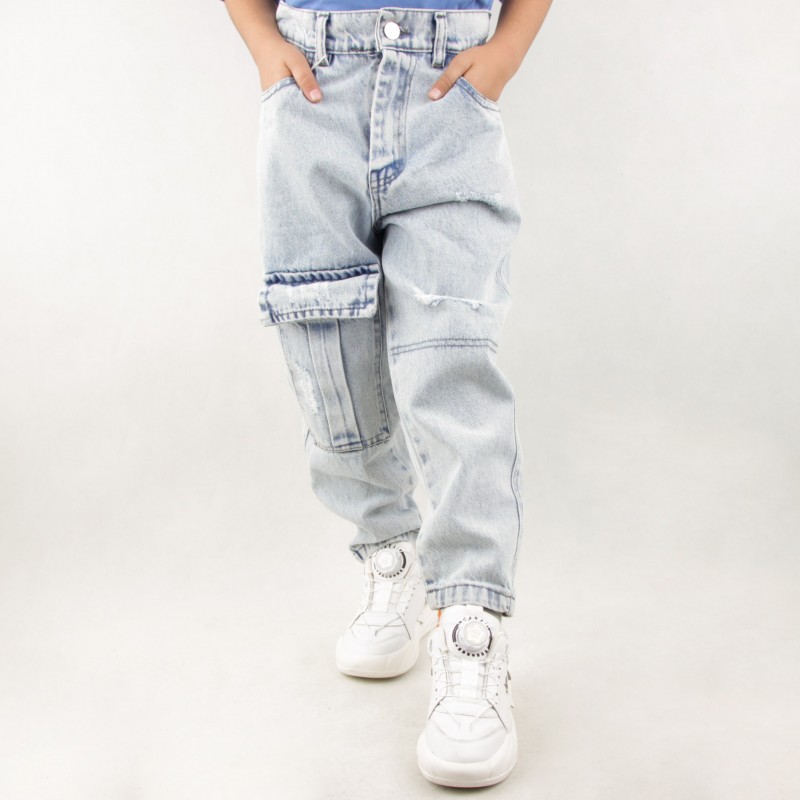 شلوار بچه گانه زانو جیب دار mark