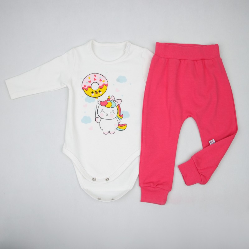 سرهمی نوزادی دکمه دار  به همراه شلوار کد 1