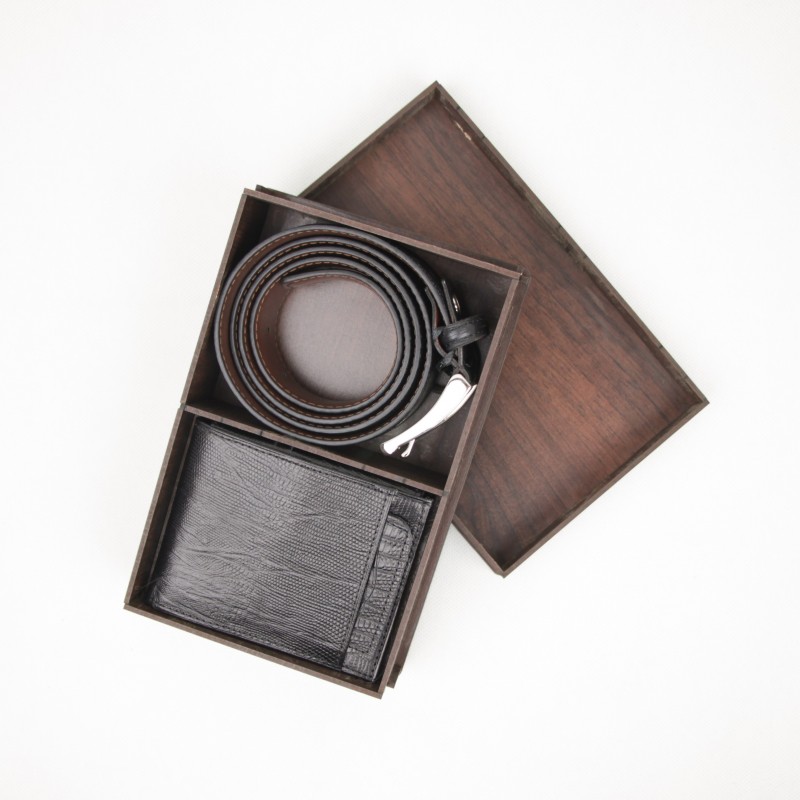 ست دو تیکه چرم طبیعی مردانه کمربند و کیف پول کد 24