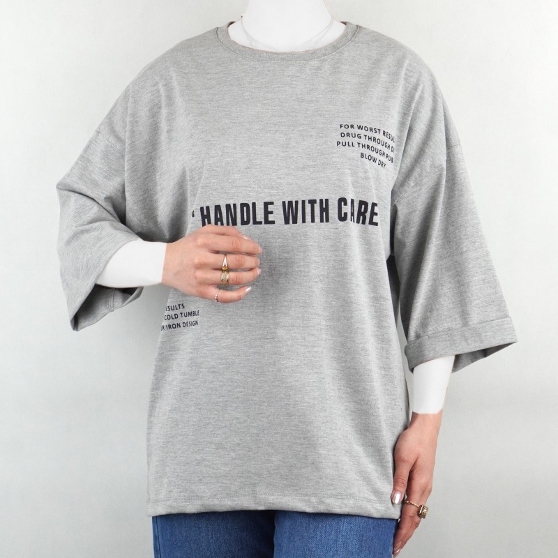تیشرت زنانه  HANDLE WITH CARE نیزل