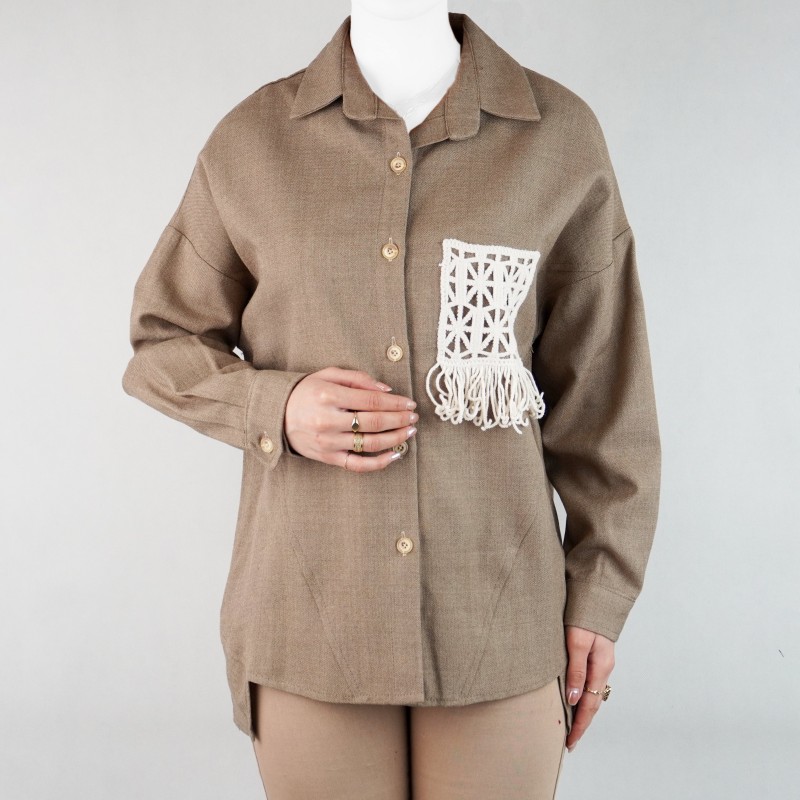 شومیز زنانه جیب بافت نیزل