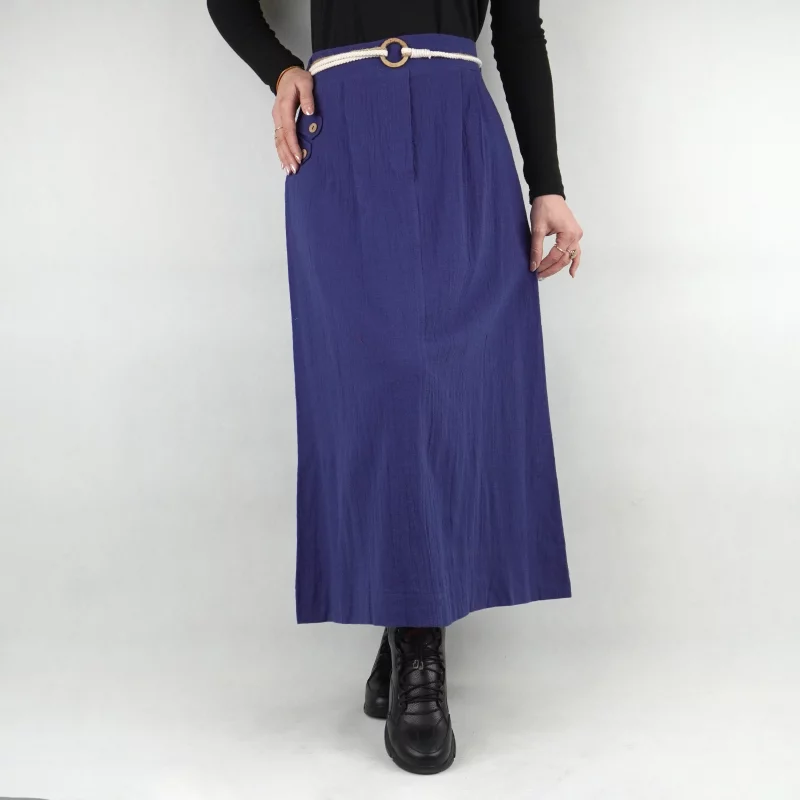 دامن زنانه جیب دار دو دکمه نیزل ساده